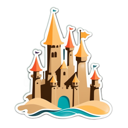 castle sea SVG PNG design with clean design elements