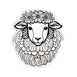hybrid sticker floral SVG PNG design with black and white floral elements