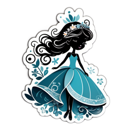 illustration sticker floral SVG PNG design with black and white floral elements