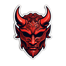 devil mask SVG PNG design with clean design elements