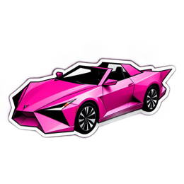 sticker pink car SVG PNG design with clean design elements