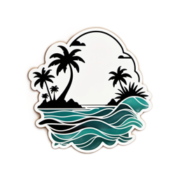island waves palms SVG PNG design