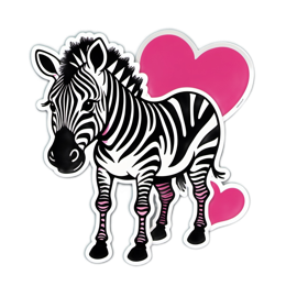 zebra heart SVG PNG design with clean design elements