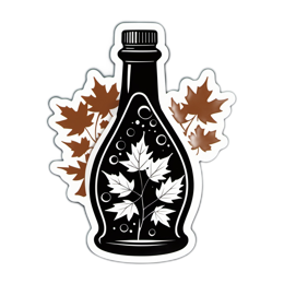 autumn syrup SVG PNG design with black and white floral elements