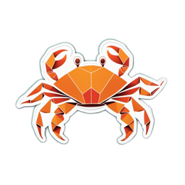 crab polygonal SVG PNG design with clean design elements
