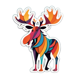 fantasy colorful moose SVG PNG design with clean design elements