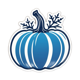 artistic blue pumpkin SVG PNG design with clean design elements