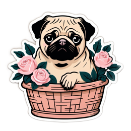 pug roses SVG PNG design