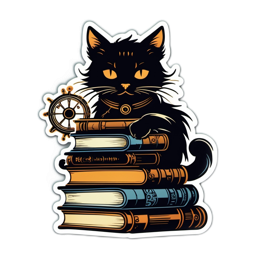 cat books storytelling SVG PNG design with clean design elements