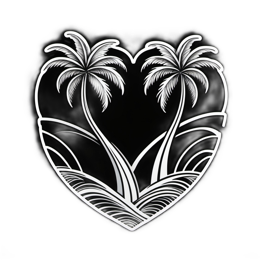 artistic palms hearts SVG PNG design