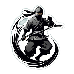 ninja sticker SVG PNG design with clean design elements