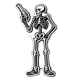 skeleton gun SVG PNG design with clean design elements