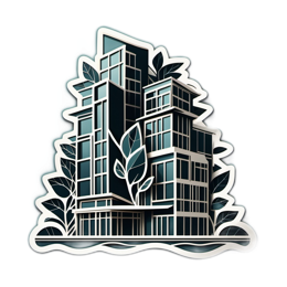 building leaf SVG PNG design with clean design elements, green and blue floral elements