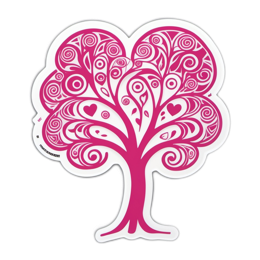 sticker tree hearts SVG PNG design