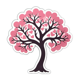 pink tree hearts SVG PNG design