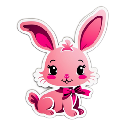 pink bunny sticker SVG PNG design with clean design elements