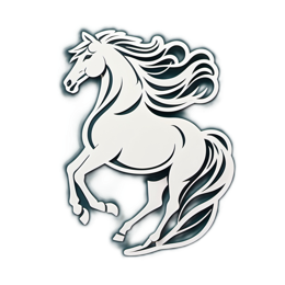 unicorn white SVG PNG design with clean design elements