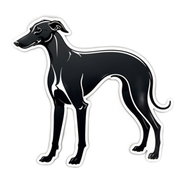 black greyhound sticker SVG PNG design with clean design elements