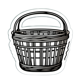 basket lineart SVG PNG design with clean design elements