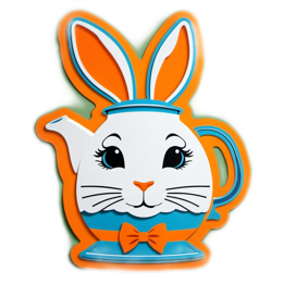 easter bunny tea SVG PNG design with clean design elements