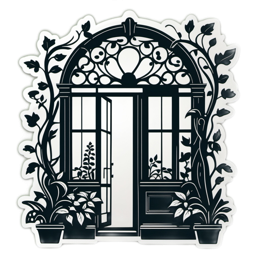 nature plants floral SVG PNG design with black and white floral elements