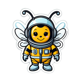 bee astronaut sticker SVG PNG design