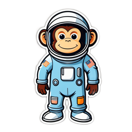 fantasy astronaut monkey SVG PNG design with clean design elements
