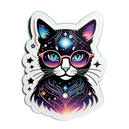 illustration cat sticker SVG PNG design with clean design elements