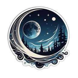 night sky trees SVG PNG design