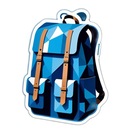 backpack geometric SVG PNG design with clean design elements