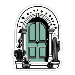 door cacti SVG PNG design with clean design elements