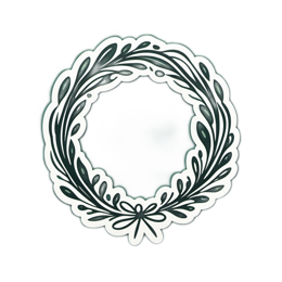 wreath nature SVG PNG design with clean design elements, white and green floral elements
