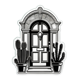 cactus door SVG PNG design with clean design elements