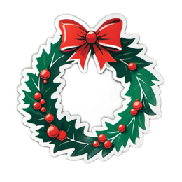 wreath red bows SVG PNG design with red and green floral elements