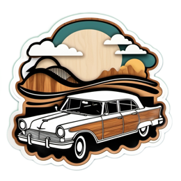 car landscape SVG PNG design with clean design elements