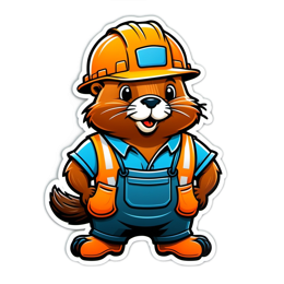 construction otter SVG PNG design with clean design elements