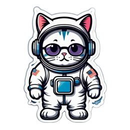 kitten astronaut sticker SVG PNG design