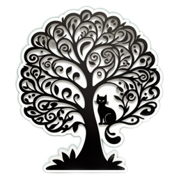 tree cat SVG PNG design