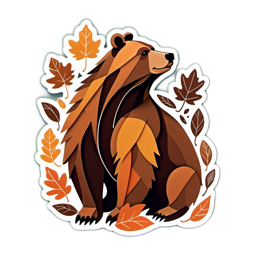 bear foliage SVG PNG design with clean design elements