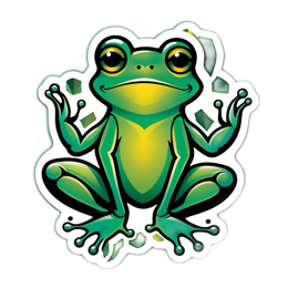 frog green gemstones SVG PNG design with clean design elements