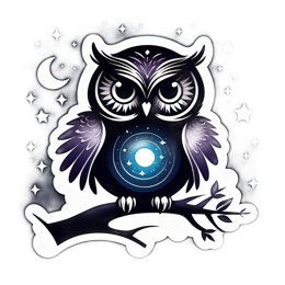 owl starry sky SVG PNG design with clean design elements