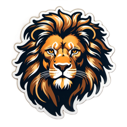 lion artistic SVG PNG design with clean design elements