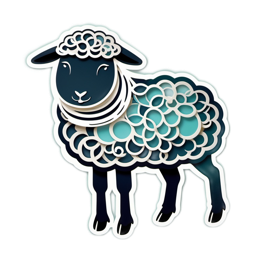 sheep colorful SVG PNG design with clean design elements