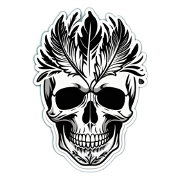 skull feathers SVG PNG design with clean design elements