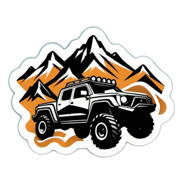 offroad truck mountains SVG PNG design with clean design elements