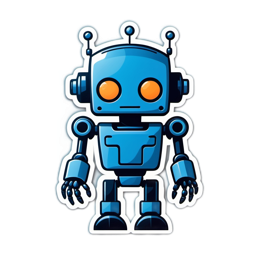robot characters SVG PNG design with clean design elements