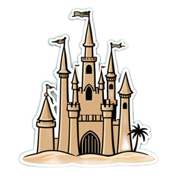 castle stickers SVG PNG design with clean design elements