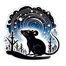 night sky mouse SVG PNG design with clean design elements