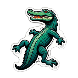 crocodile cartoon SVG PNG design with clean design elements