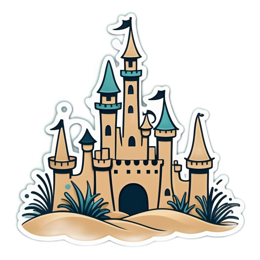 castle architecture SVG PNG design with clean design elements